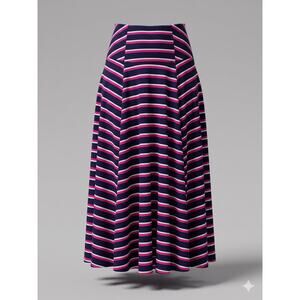 Chico's Women's M Nautical‎ Coastal Resortwear Striped Handkerchief Maxi Skirt